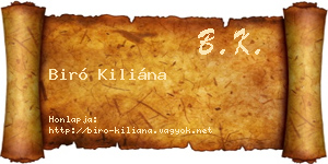 Biró Kiliána névjegykártya